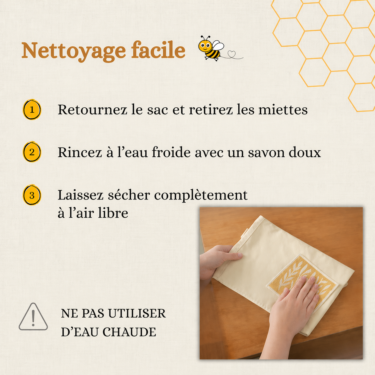 Sacs à pain haut de gamme 100 % coton et cire d'abeille
