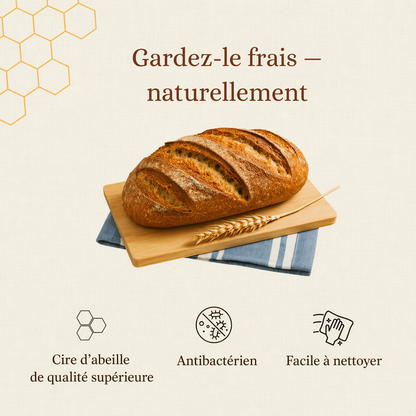 Sacs à pain haut de gamme 100 % coton et cire d'abeille