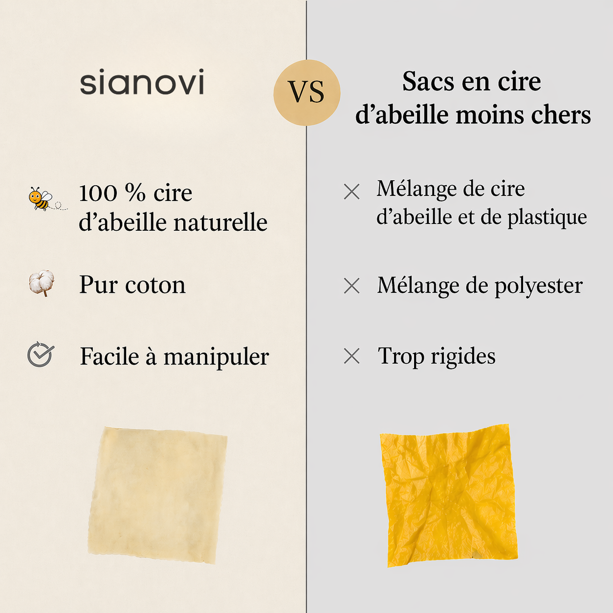Sacs à pain haut de gamme 100 % coton et cire d'abeille